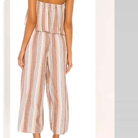 L Space Paulina Harmony Stripe Strapless Cover Up Jumpsuit S - Picture 2 of 13